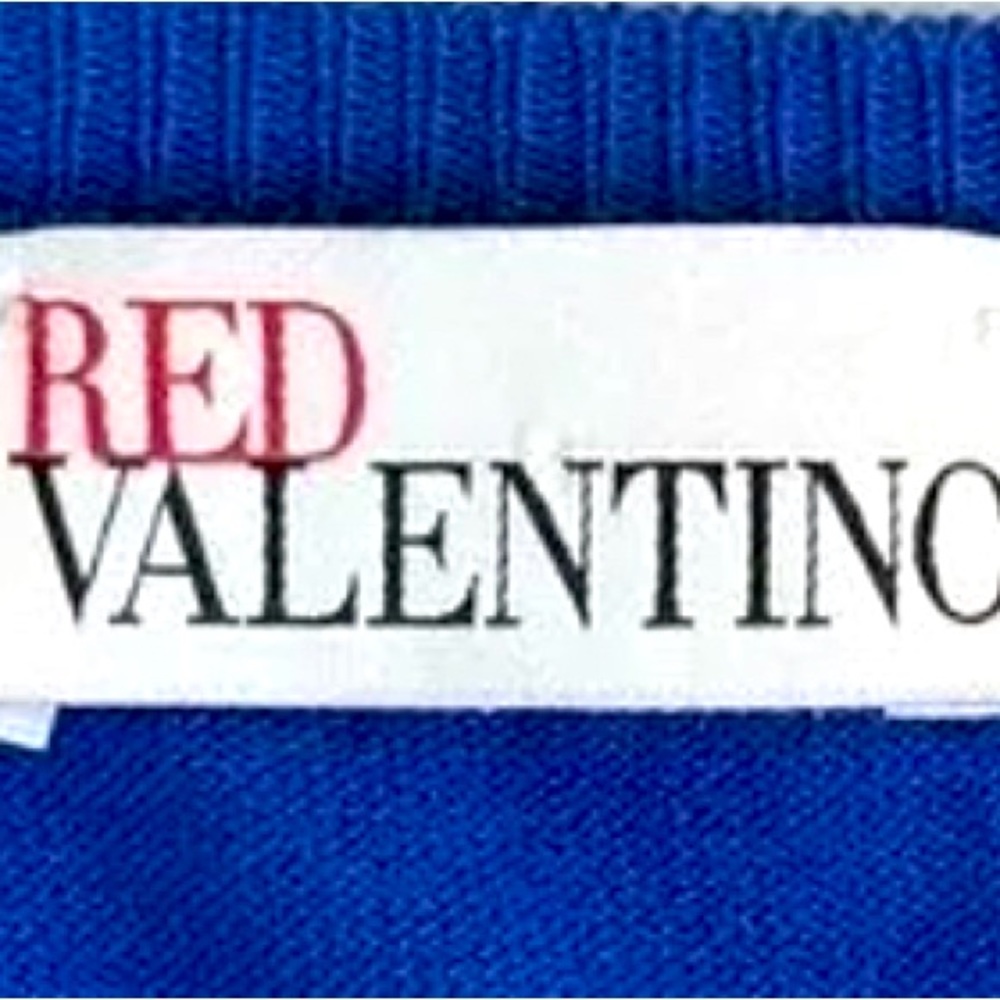 RED VALENTINO
Knit Scalloped Ruffle Short Sleeve Top - Picture 4 of 5